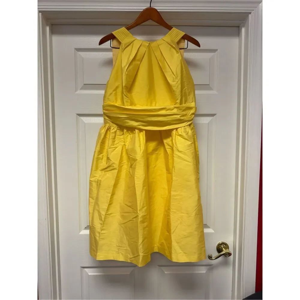 Alfred Sung Yellow Taffeta Bridesmaid Short Party Dress sz 20 EUC